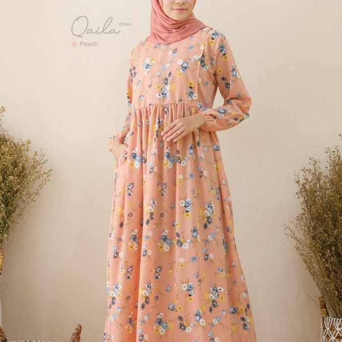 QAILA DRESS BY FEISYA WARDROBE - Peach, XXL