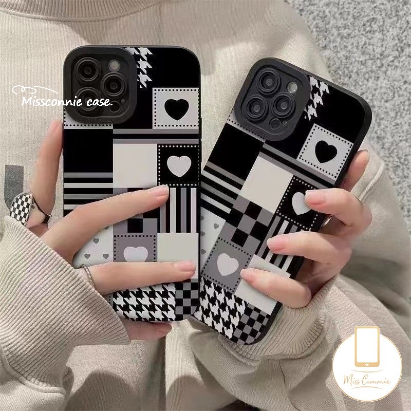 Case Stiker Kulit Tekstur Mewah Kompatibel Untuk IPhone 7Plus 11 13 14 12 Pro MAX XR X XS Max7 8 Plus Trendi Merek O.F.F-W.h.i.t.e Stripe Soft Silicon Cover