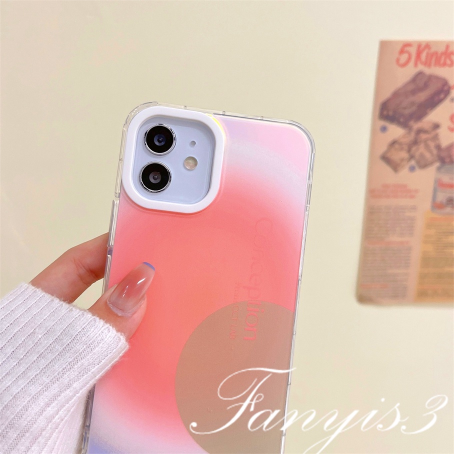 Compatible For IPhone 14 13 12 11 Pro Max X XR Xs Max 8 7 Plus SE 2020 Kompatibel Untuk Warna-Warni Gradiasi Matahari IMD Laser Gradiasi Ponsel Case TPU Lembut Shockproof Cover Pelindung