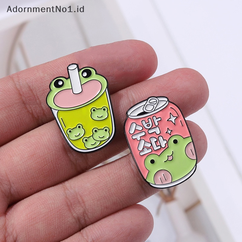 [AdornmentNo1] Froggy Enamel Pin Custom Lucu Kodok Mug Kopi Susu Jus Dapat Bros Kerah Lencana Hewan Perhiasan Hadiah Untuk Teman Anak [ID]