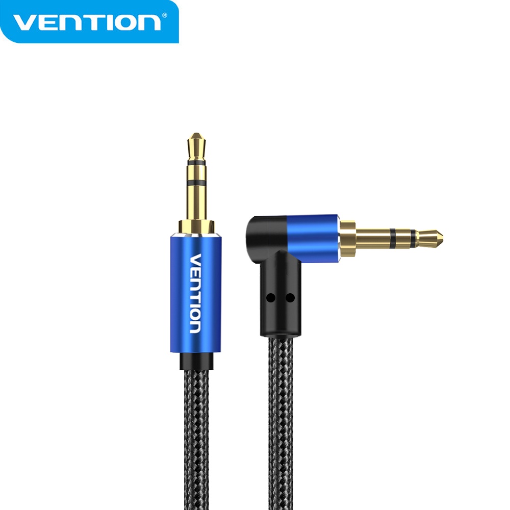 Vention Kabel AUX 3.5mm Jack Kabel Audio Kabel AUX Sudut Kanan DC3.5mm Male to Male Hi-Fi Stereo 90derajat