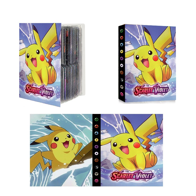 Buku Album POKEMON Desain Laser 3D 240pcs Card Holder Binder Trading Kartu Koleksi Buku