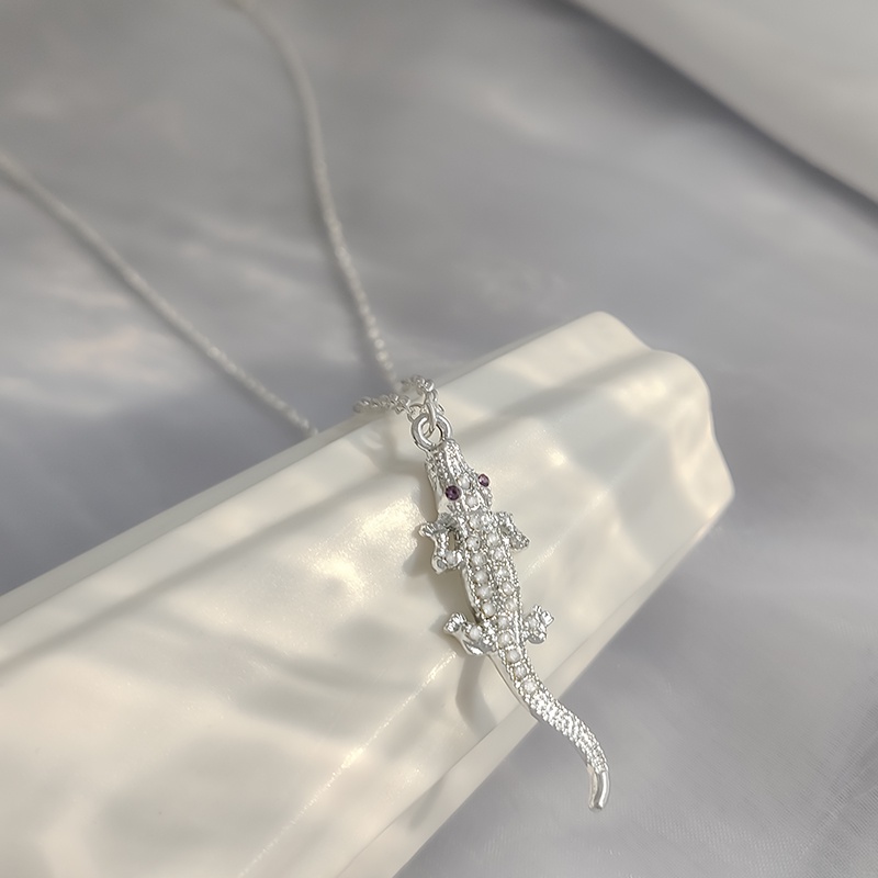 Kalung Liontin Tokek Lucu Hewan Pesona Cicak Kalung Pernyataan Perhiasan Wanita Hadiah Perhiasan