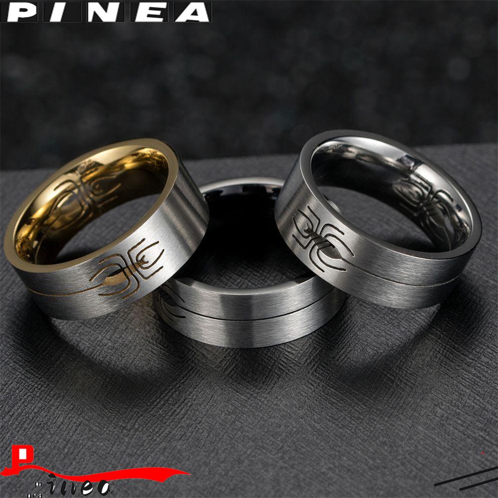 Cincin Spider Nanas Statement Vintage Rock Gothic Retro Simple Titanium Steel