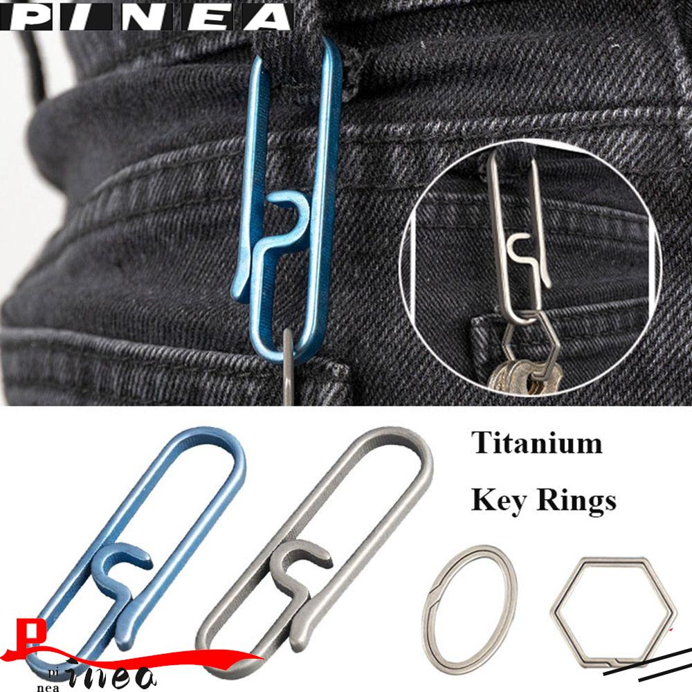 Nanas 1/2pcs Gantungan Kunci Outdoor Real Titanium Alloy Man Car Keychain