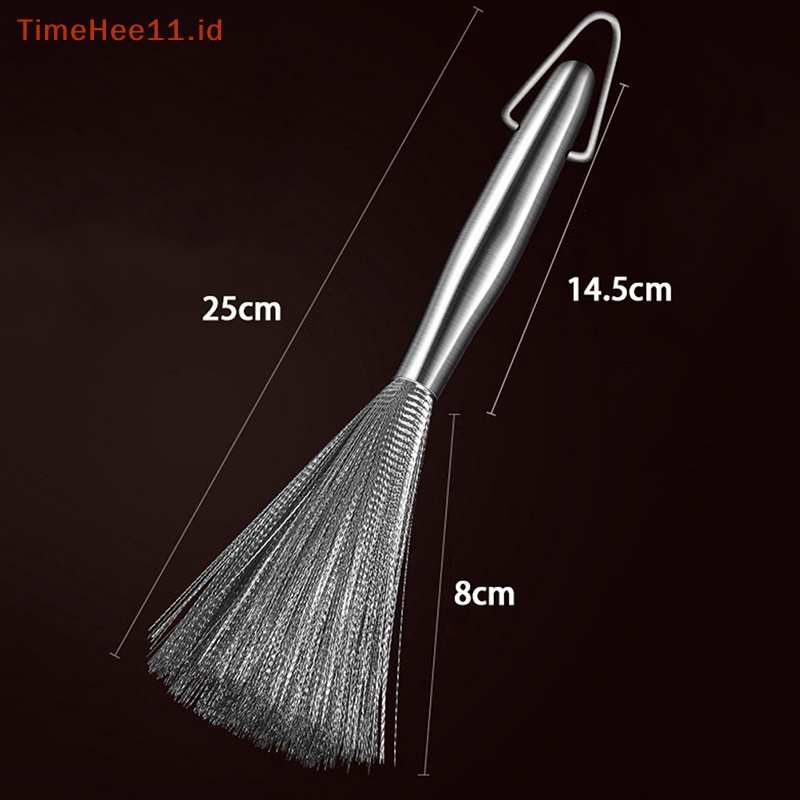 Timehee Sikat Panci Bahan Stainless Steel, Sikat Pembersih Gagang Panjang Untuk Panci ID