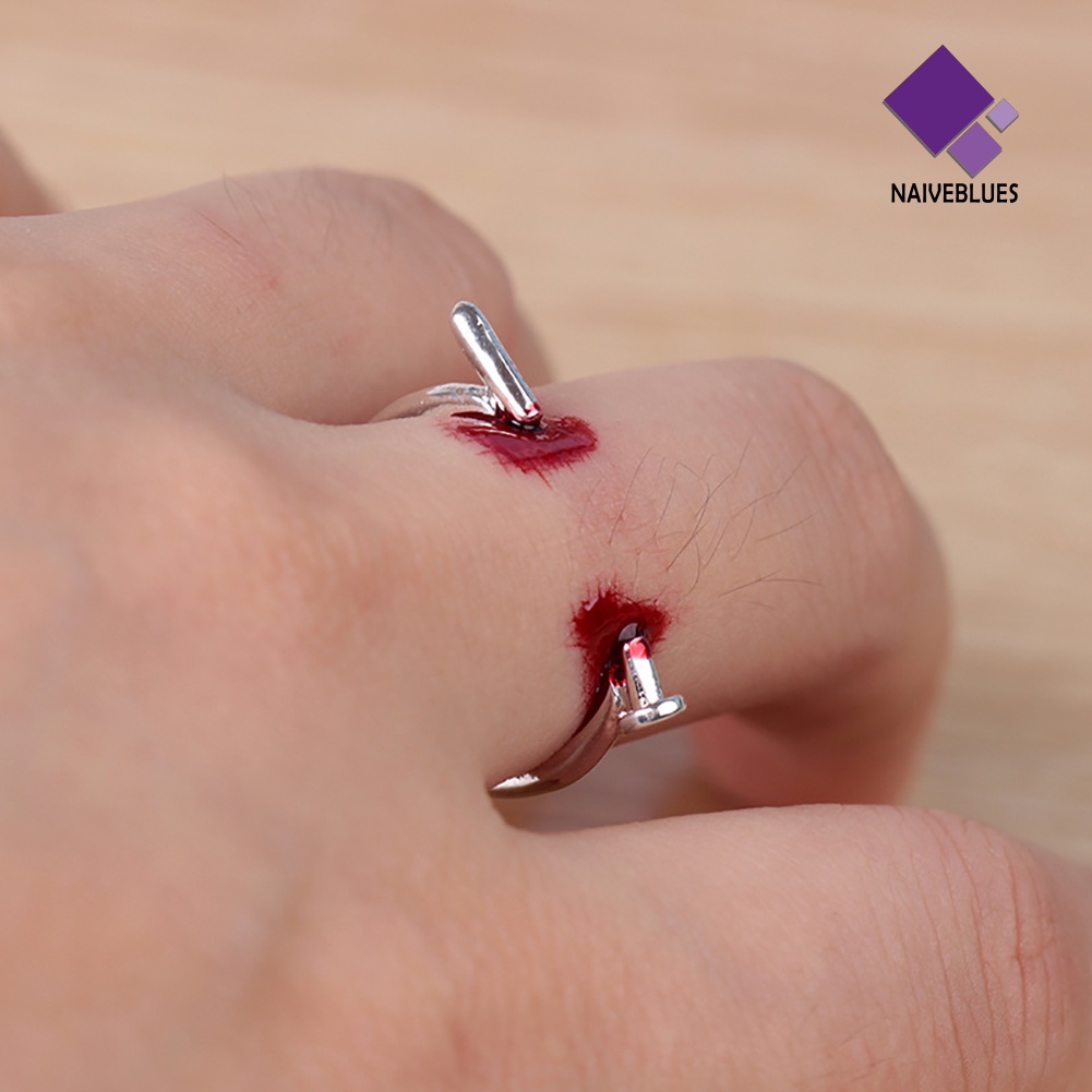 < Naiveblues > Kreatif Unisex Kuku Yang Dapat Disesuaikan Mengerikan Cincin Jari Pesta Halloween
