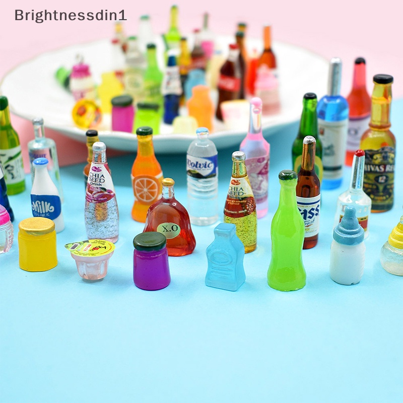 [Brightnessdin1] 10/20pcs Miniatur Minuman Campur Botol Anggur Coke Mini Aksesoris Rumah Boneka Butik