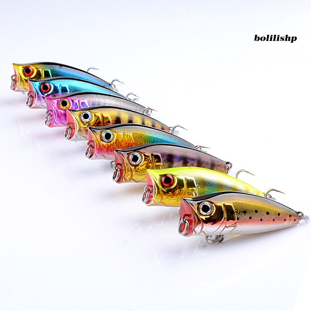 Bo-7g/5.75cm Memancing Umpan 3D Fisheyes Simulasi Universal Ringan Warna Cerah Menangkap Ikan Mini Topwater Popper Air Tawar Buatan Snakehead Umpan Perlengkapan Memancing