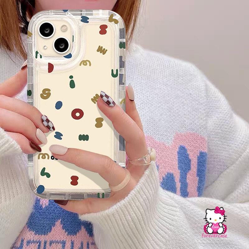 Case Ekspresi Alfabet Warna-Warni Untuk Oppo A57 A17K A96 A77 A77s A95 A17 A16 A7 A5s A15 A31 A3s A1K A76 A12 A54 A74 A16s A55 A16K A12E A52 A92 A5 A9 A53 Reno 4F 5kas Airbag Lembut