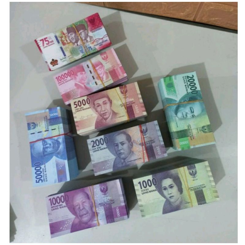 100 Lembar Uang Mainan Mirip Asli/ Uang Mainan Anak Uang Mahar Harga Per 100Lembar Murah