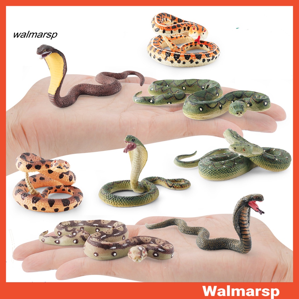 Lap Patung Ular Model Simulasi Berbagai Gaya Python Cobra Rattlesnake Model Solid Dekorasi PVC Reptil Amphibian Figurine Ornamen Mainan Edukasi