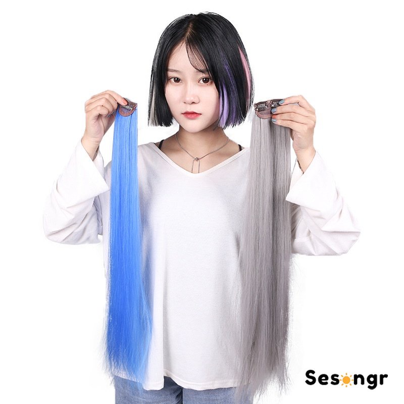 Wig Rambut Palsu Wanita Pemanjang Rambut Palsu Warna Jepit Aneka Desain - SG