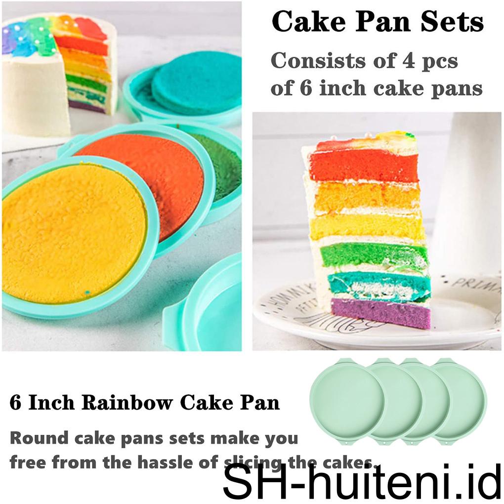 4pcs/set Cetakan Kue Cetakan Silikon Anti Lengket Round Kitchen Baking Makers