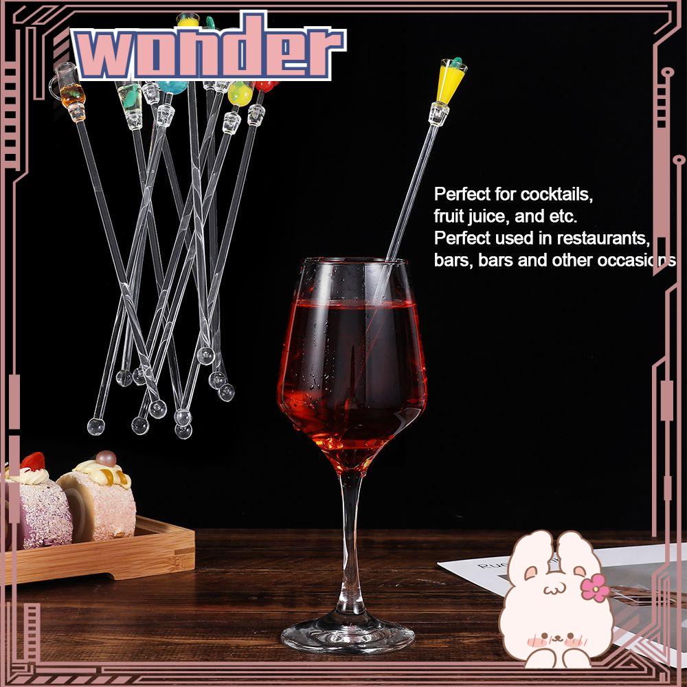 Wonder 10Pcs/Set Pengaduk Minuman Colorful Bar Alat Akrilik Cocktail