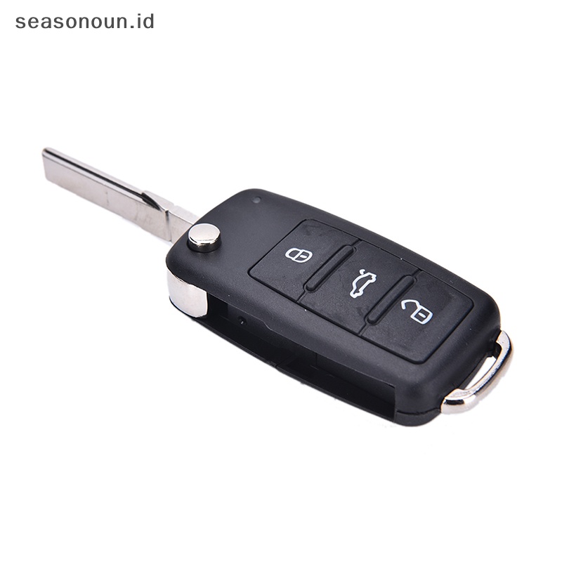 Seasonoun Cocok Untuk VW Polo GOLF MK6 Touareg 3tombol Remote Key FOB case Tanpa Pisau Potong.