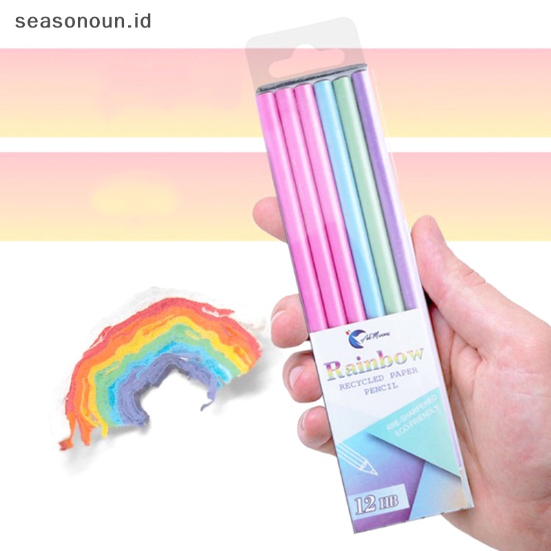 Seasonoun 12pcs/Box Rain Paper Pensil Anak Wrig and Paing HB Stroke Pen.