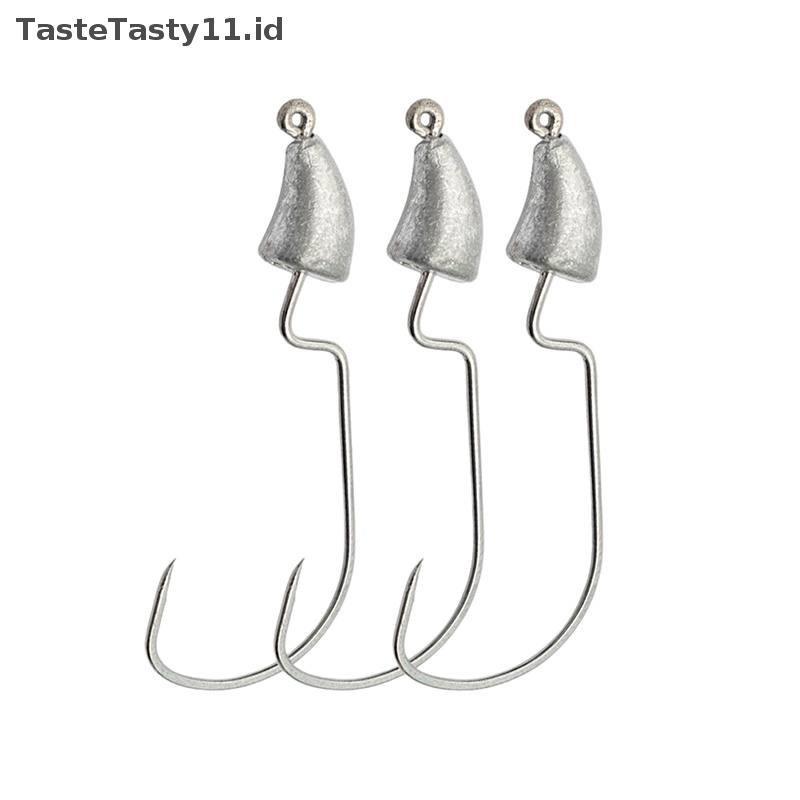 Tastetasty Jig head hook Kail Pancing Umpan Plastik Lembut Kail Pancing weedless 7ukuran.