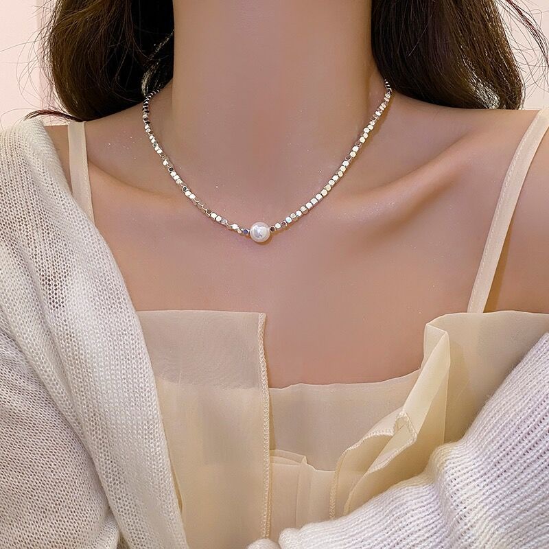 Fashion Mutiara Liontin Kalung Gelang Untuk Wanita Elegan Rantai Perak Choker Aksesoris Perhiasan