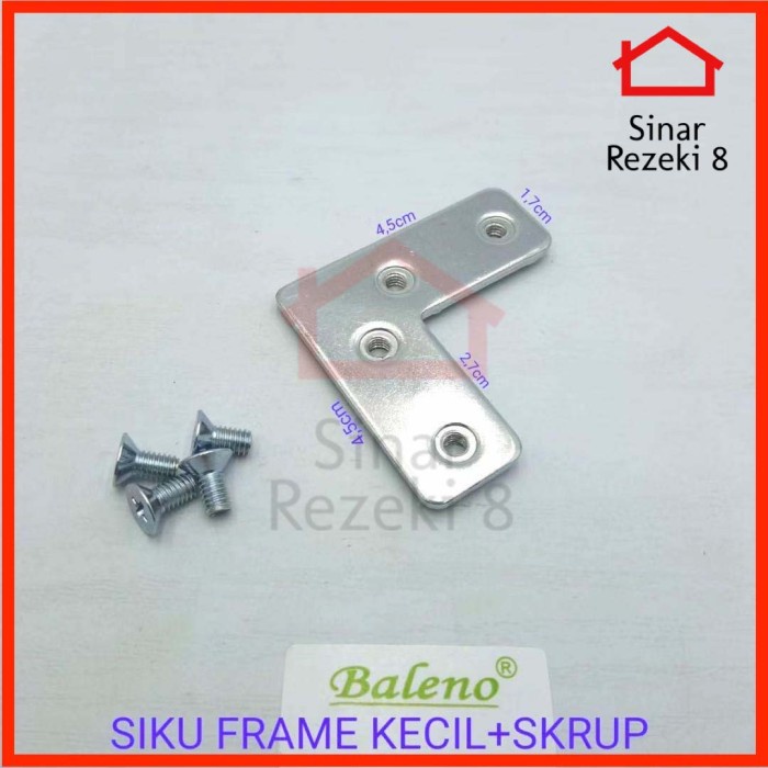 Siku Frame Kecil Aluminium + SKRUP Profile Connector Sambungan Profil