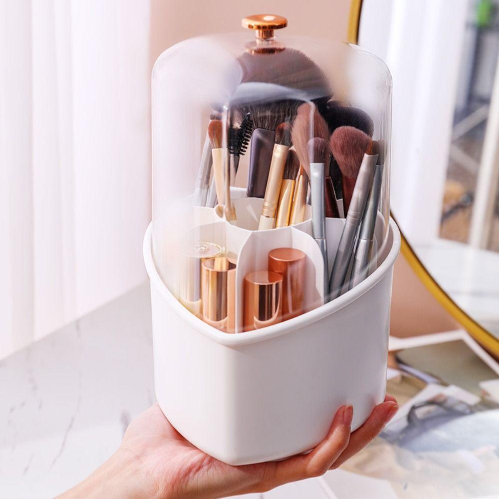 Needway   Tempat Kuas Make Up Portable Transparan Multifungsi Eye Shadow Pensil Alis Dengan Tutup Brushes Tempat Pena Wadah Lipstik Plastik