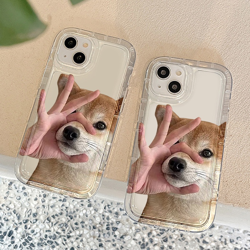 Cute Lovely Dog Case Kompatibel Untuk Iphone 7plus 8plus 6plus 11 14 13 12 Pro MAX XR X XS MAX SE Airbag Shockproof Cover