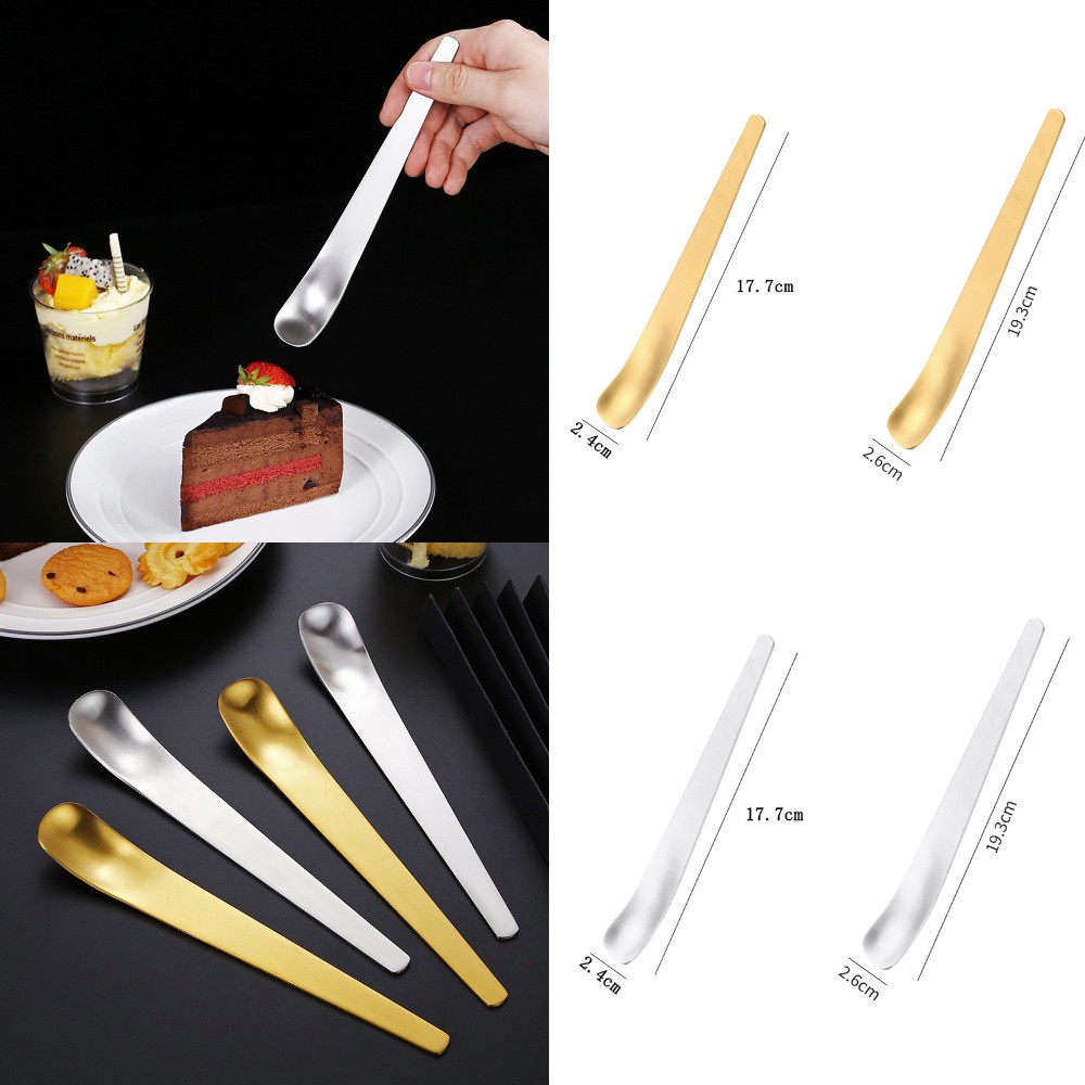 High Quality Stainless Steel Spoon Gold+silver Sendok Pengaduk Kopi Meja Dessert Alat Makan Sendok M/L