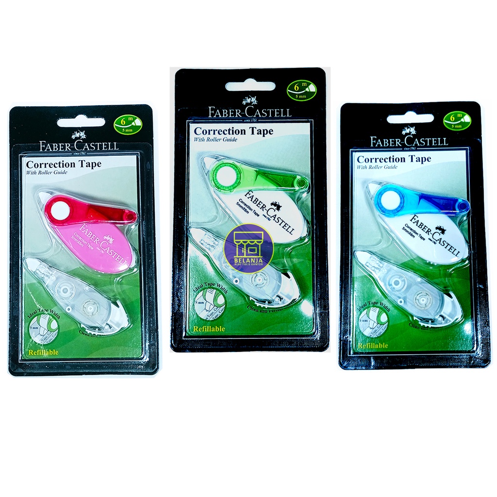 

FABER CASTELL Correctionn Tape SR-506 With Roller Guide Warna - Per Pcs