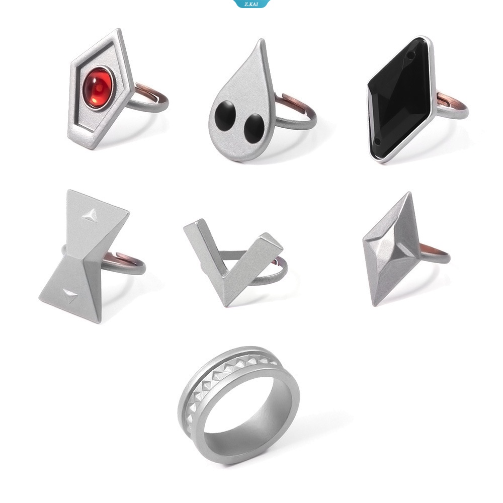 Game Genshin Impact Hu Tao Cincin Aksesoris Cosplay Rings Set Props Karakter Proyek Anime Metal Ring Hadiah Untuk Unisex [ZK]