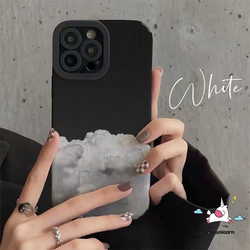 Casing Ponsel Vertigo Warna Gradasi Marmer Seni Kreatif Kompatibel Untuk iPhone 7Plus 11xr 13 14 12 Pro Max7 8 Plus X XS Max INS Rainbow Awan Sederhana Tahan Guncangan Soft Cover