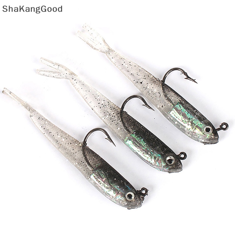 Skid Soft Lure Shad Tail 75mm Dengan Pengait Ikan Buatan Silikon Lembut Ikan Garpu Ekor Umpan Lele Untuk Memancing Tackle SKK