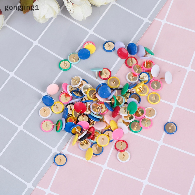 Ggg 100Pcs Pin Dorong Bulat Papan Pengumuman Map Thumb Tacks Point Bulle Drawing  Id