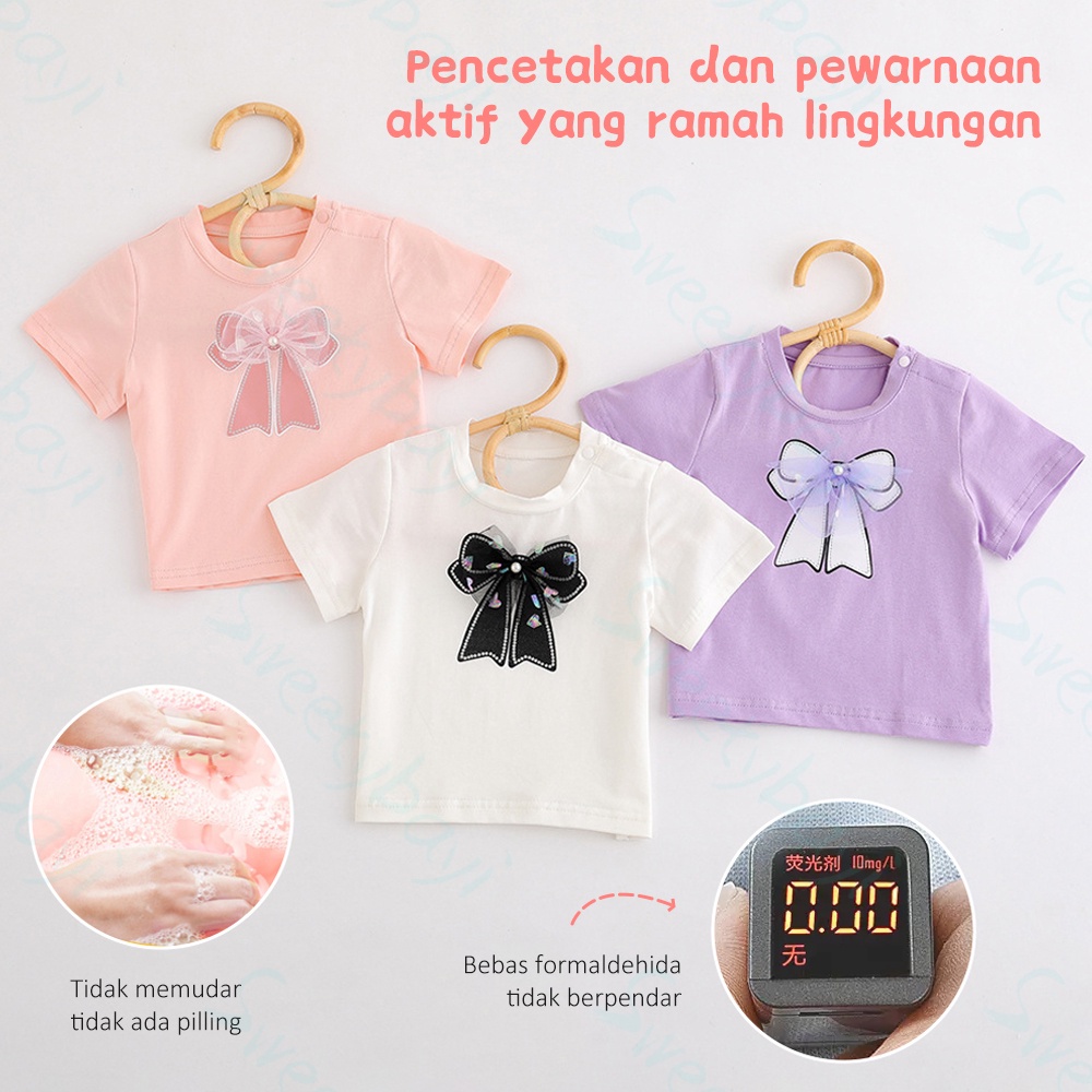 SweetyBayi T-shirt Kaos bayi anak cewek katun Baju anak perempuan beruang stroberi