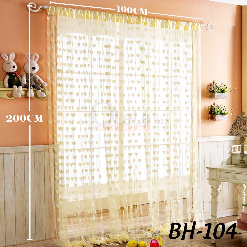 Tirai Benang Motif Love dan kupu-kupu / Tirai Pintu / Tirai Kamar Tidur - BH-104