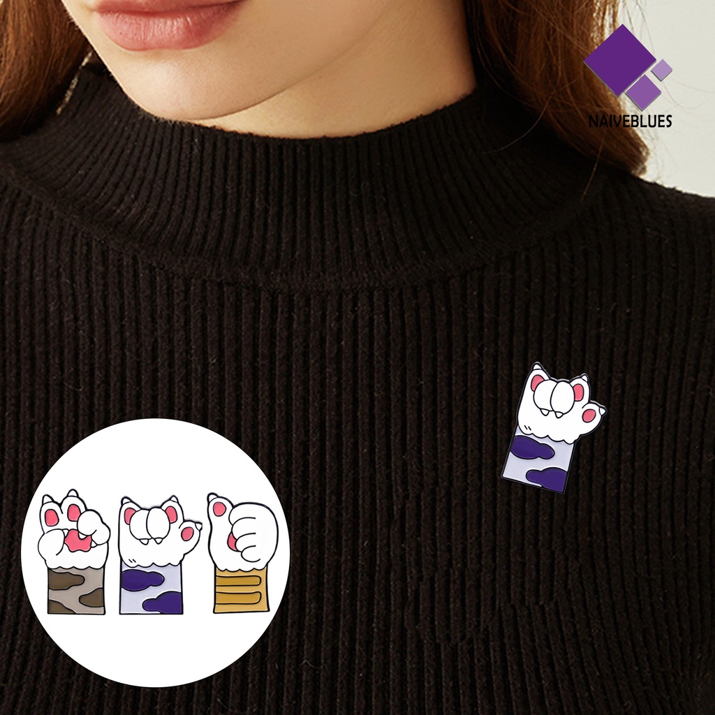 &lt; Naiveblues &gt; Mini Lapel Pin Paduan Indah Cakar Kucing Bros Pin Perlengkapan Dekorasi