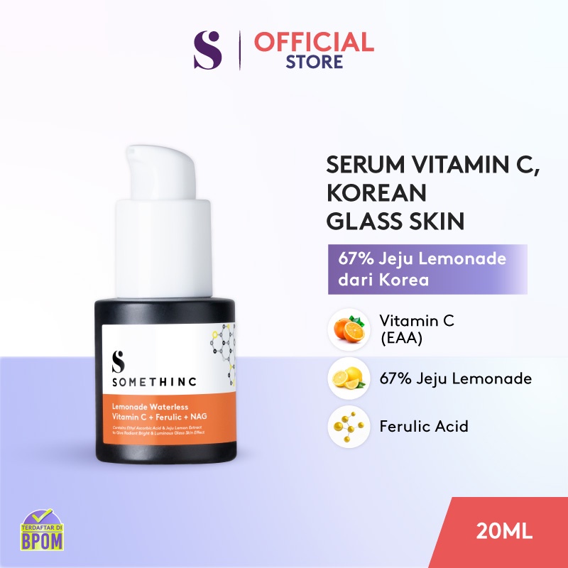 Serum Kulit Terbaik Ala Korea untuk Kulit Cerah SOMETHINC Lemonade Waterless Vitamin C + Ferulic + NAG - Serum Kulit Cerah Ala Korea