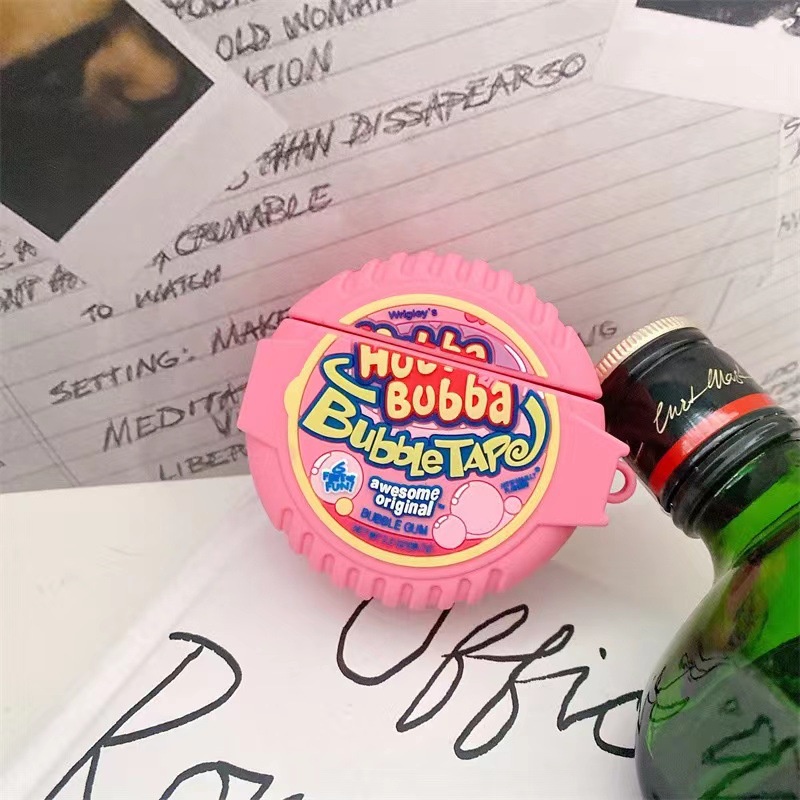 3d Pink Permen Karet Permen Bubble Snack Paket Earphone Bluetooth Lembut Anti Jatuh Pelindung Case Cover Untuk Airpods1 2 Pro i12 i10 i11 i9s inpods 12 13 Pro i13 TWS Shell