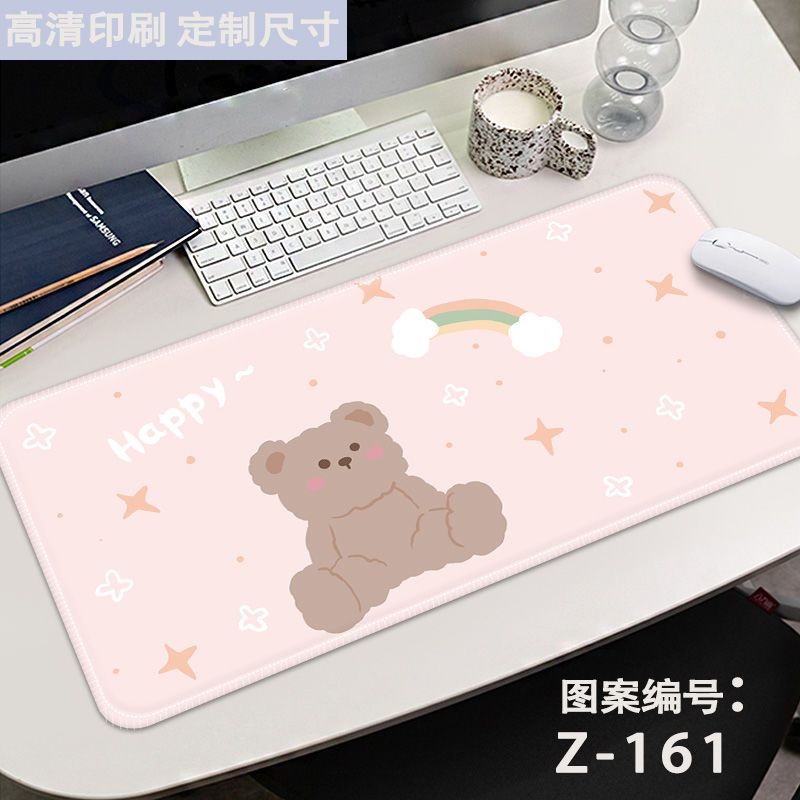 Alas Mouse Lucu Ekstra Besar Menebal Mengunci Tepi Gadis Pink Kreatif Alas Meja Komputer Laptop Kantor Non slip Pad