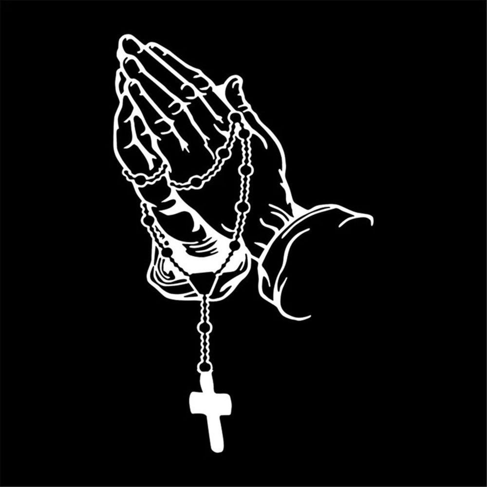 Populer 5PCS Stiker Mobil Motor Auto Styling Christ Prayer Gesture Decal Dekorasi