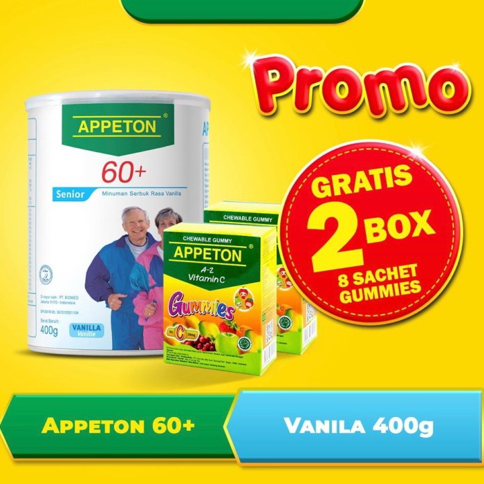 

Promo Terjangkau ~ APPETON 60+ / Susu Lansia - Orang Tua (Vanilla) 450 Gram apeton 450gr