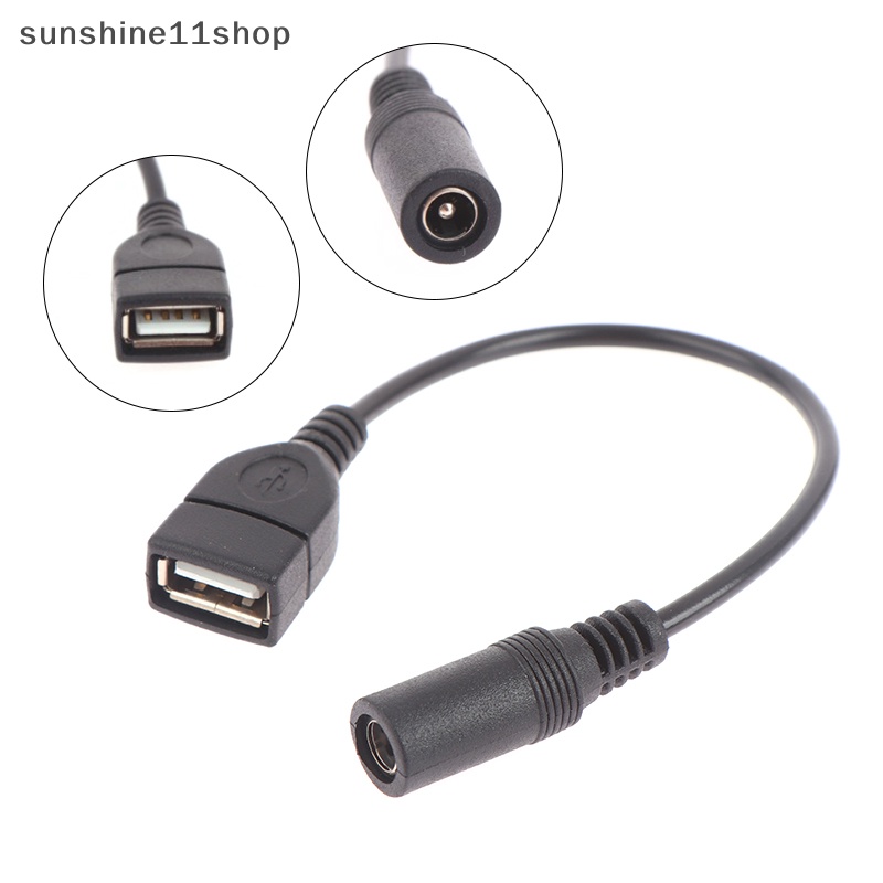 Sho 5.5 x 2.1MM DC Female To USB AF DC Male Power Connector Cable Untuk Adaptor Laptop Charger Supply Adapter Tips Konektor Plug N