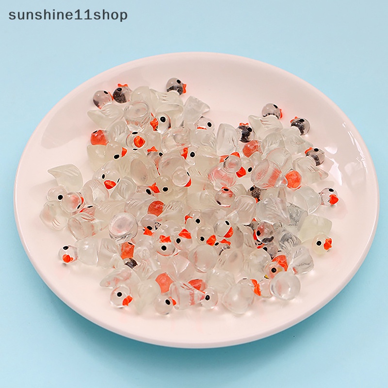 Sho 10pcs Mini Luminous Ducks Resin Tiny Glowing Ducks Miniatur Hewan Angka Menyala Dalam Gelap Lucu Berkebun Bebek Hias N