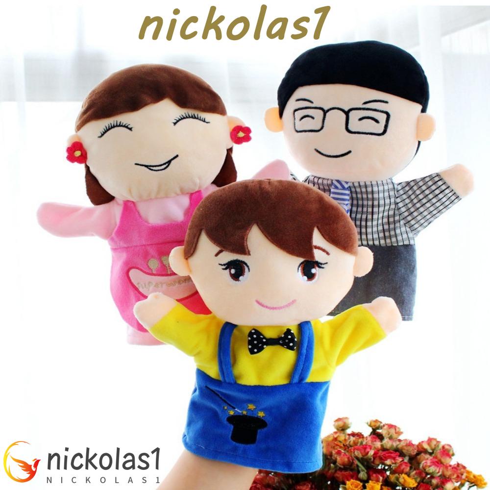 Nickolas1 Wayang Jari Keluarga Baby Plush Doll Mainan Boneka Jari Anggota Keluarga Wayang Tangan Edukasi Anak Perempuan Kids Familys Hand Puppets