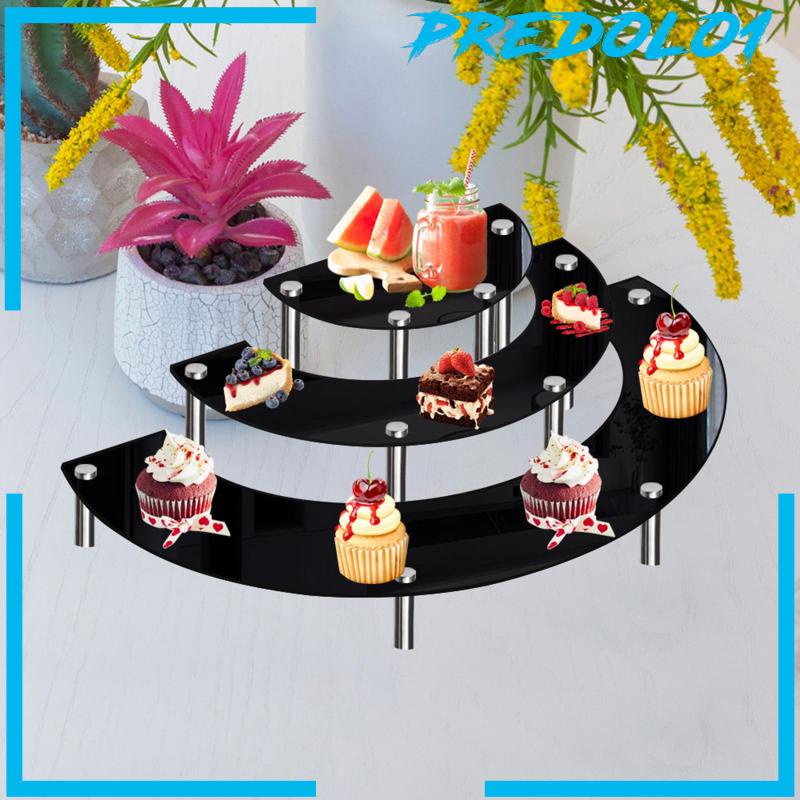 [Predolo1] Stand Display Cupcake Dessert Setengah Bulan Bahan Akrilik Untuk Pernikahan Rumah