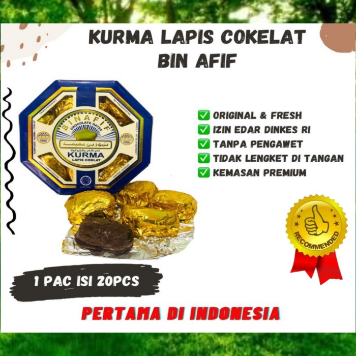 

KURMA LAPIS COKLAT BIN AFIF isi 20pc Kurma Cokelat Kurma Coklat Kurma