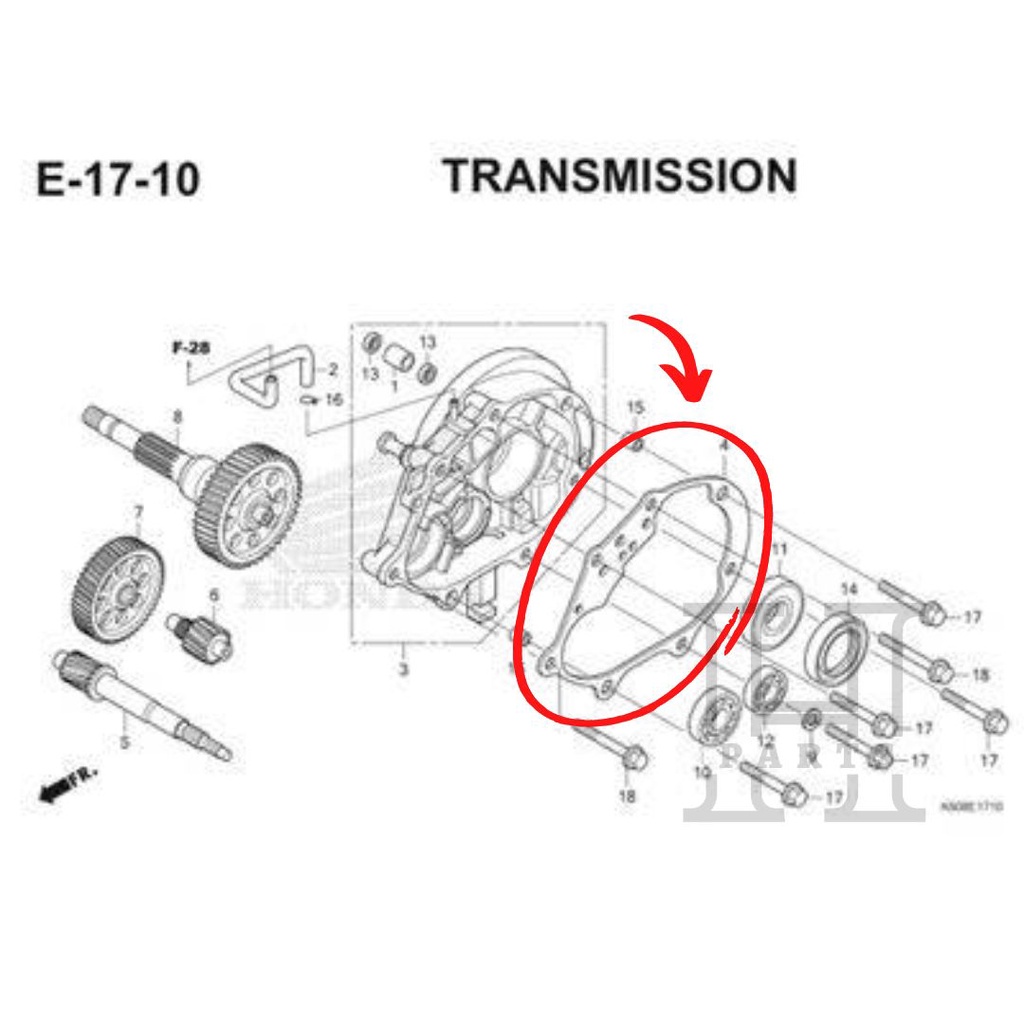 PAKING GIGI GARDAN GASKET TRANSMISSION CASE PCX VARIO 125 150 FI ESP 21395-KZR-600 ASLI ORIGINAL AHM HGP HONDA