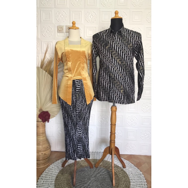 Rok plisket parang HITAM PRODO dan kemeja batik / batik couple / sarimbit