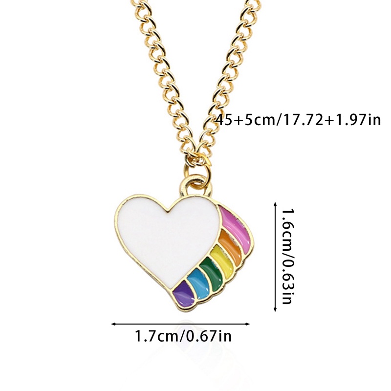 1 Pcs Fashion Alloy Kartun Warna-Warni Cinta Pot Pelangi Kalung Liontin Rantai Klavikula Liontin Kalung Choker Wanita Gadis Hadiah