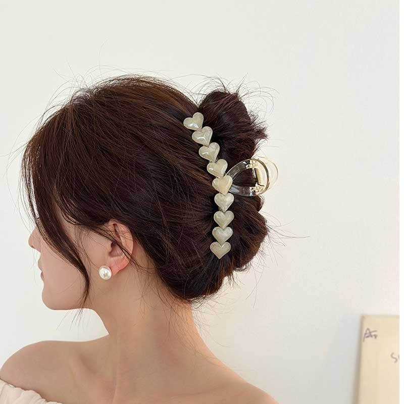 Ahellogirl Detak Jantung~Jelly Cinta Ambil Ukuran Besar Niche High-end Jepit Rambut Perempuan Belakang Kepala Musim Panas Klip Hiasan Kepala