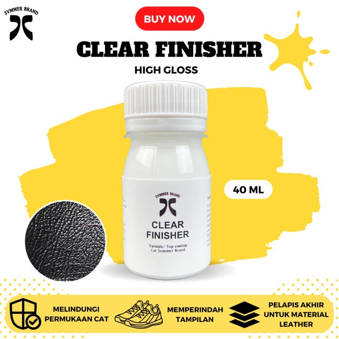 

Clear Finisher Cat Sepatu Akrilik Kaca/Kulit/Kanvas/Leather Paint - Finisher Doff, 40ml
